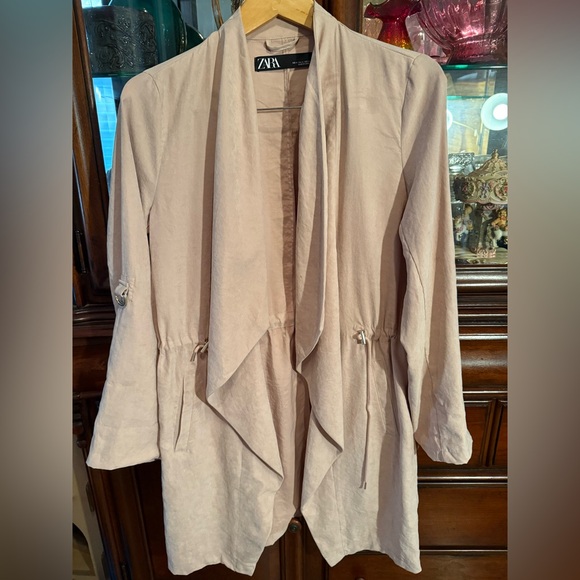 Zara| Waterfall Duster Jacket Size Medium - Picture 11 of 12
